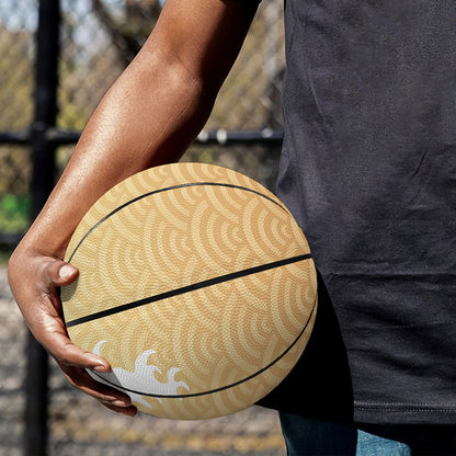 Golden Kanagawa Wave Print Basketball