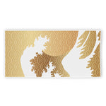 Golden Kanagawa Wave Print Beach Towel