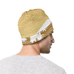 Golden Kanagawa Wave Print Beanie