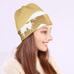 Golden Kanagawa Wave Print Beanie