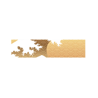 Golden Kanagawa Wave Print Bed Runner
