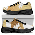 Golden Kanagawa Wave Print Black Chunky Shoes