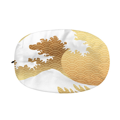 Golden Kanagawa Wave Print Car Side Mirror Covers