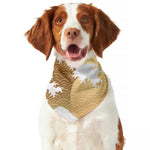 Golden Kanagawa Wave Print Dog Bandana