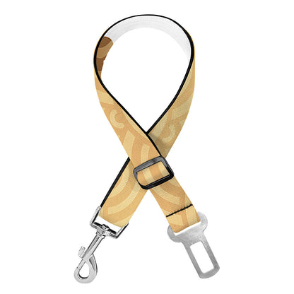 Golden Kanagawa Wave Print Dog Seat Belt