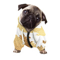 Golden Kanagawa Wave Print Dog Zip Up Hoodie