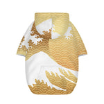 Golden Kanagawa Wave Print Dog Zip Up Hoodie