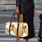 Golden Kanagawa Wave Print Duffle Bag