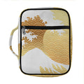 Golden Kanagawa Wave Print Front Pocket Bible Bag