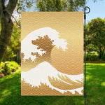 Golden Kanagawa Wave Print Garden Flag