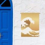 Golden Kanagawa Wave Print Garden Flag