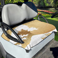 Golden Kanagawa Wave Print Golf Cart Seat Cover