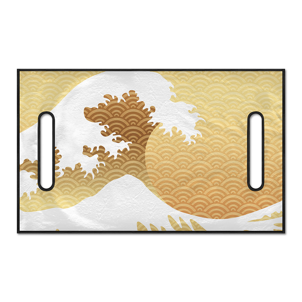 Golden Kanagawa Wave Print Golf Cart Seat Cover