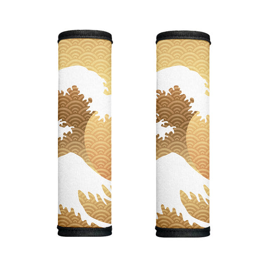 Golden Kanagawa Wave Print Handle Covers