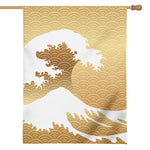 Golden Kanagawa Wave Print House Flag