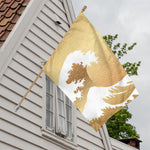 Golden Kanagawa Wave Print House Flag