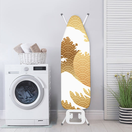 Golden Kanagawa Wave Print Ironing Board Cover