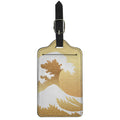 Golden Kanagawa Wave Print Luggage Tag