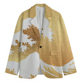 Golden Kanagawa Wave Print Men's Blazer