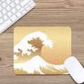 Golden Kanagawa Wave Print Mouse Pad