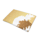 Golden Kanagawa Wave Print Pet Cooling Mat Cover
