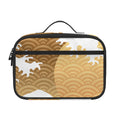 Golden Kanagawa Wave Print Portable Lunch Bag