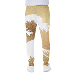 Golden Kanagawa Wave Print Scuba Joggers