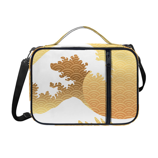 Golden Kanagawa Wave Print Shoulder Strap Bible Bag