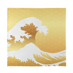 Golden Kanagawa Wave Print Silk Bandana