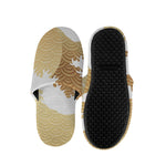 Golden Kanagawa Wave Print Slippers
