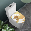Golden Kanagawa Wave Print Toilet Lid Cover