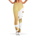 Golden Kanagawa Wave Print Women's Leggings