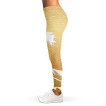 Golden Kanagawa Wave Print Women's Leggings