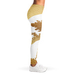 Golden Kanagawa Wave Print Women's Leggings
