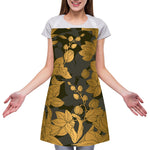 Golden Orchid Pattern Print Adjustable Apron