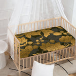 Golden Orchid Pattern Print Baby Crib Sheet