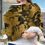 Golden Orchid Pattern Print Baby Seat Cover