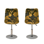 Golden Orchid Pattern Print Bar Stool Covers