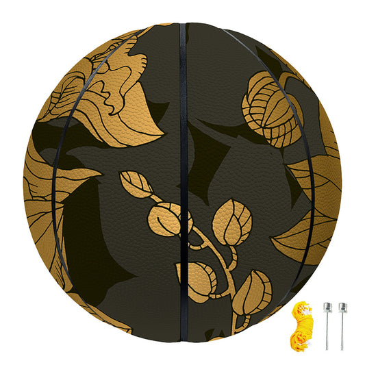 Golden Orchid Pattern Print Basketball
