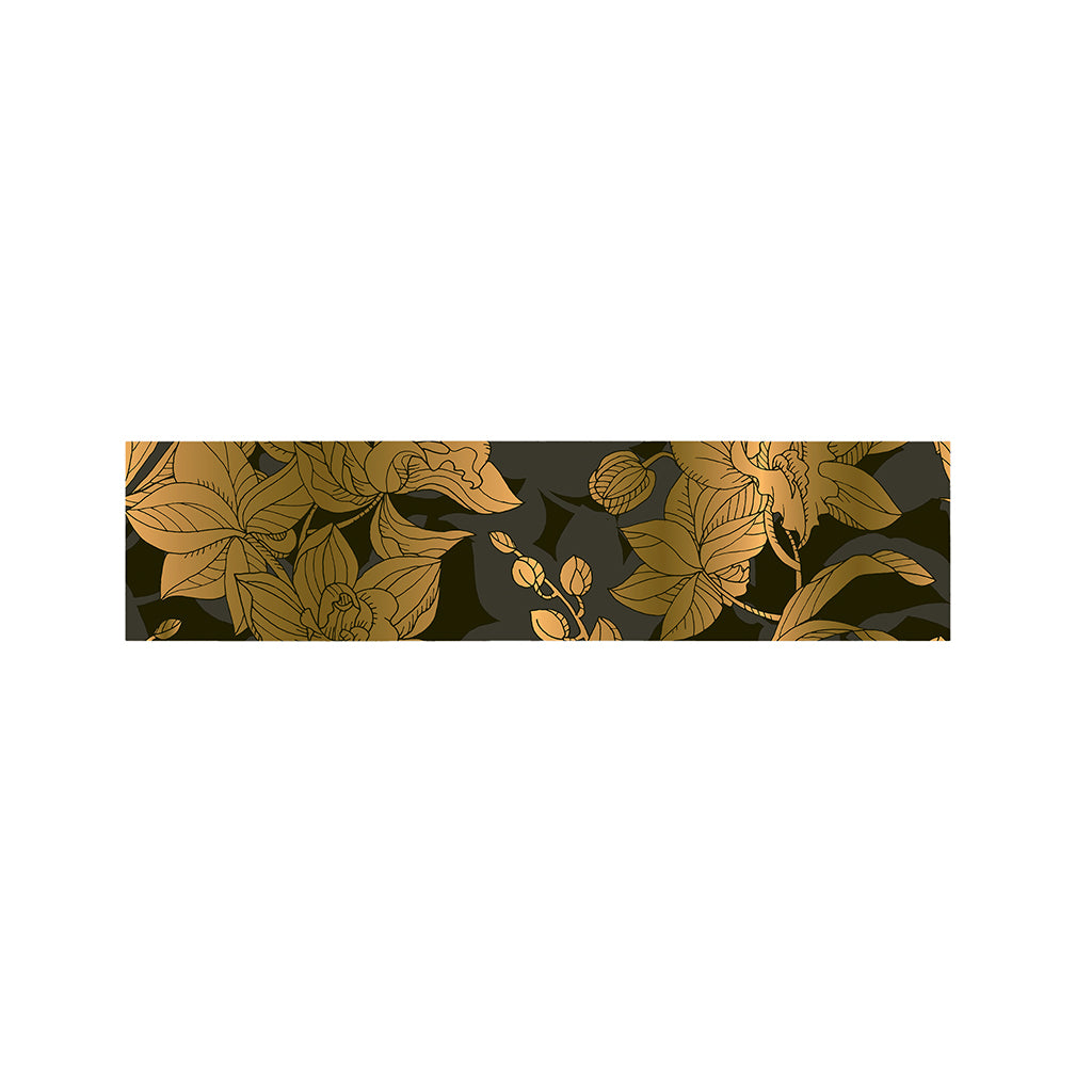 Golden Orchid Pattern Print Bed Runner