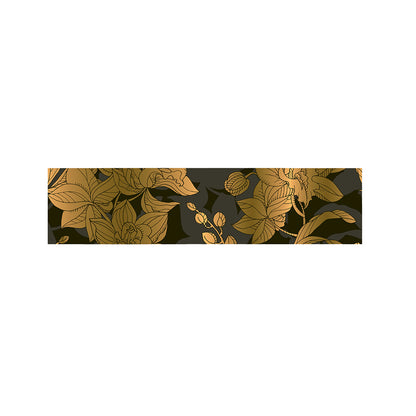 Golden Orchid Pattern Print Bed Runner