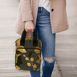 Golden Orchid Pattern Print Bible Tote Bag