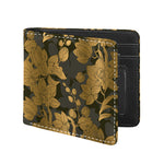 Golden Orchid Pattern Print Bifold Wallet