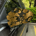 Golden Orchid Pattern Print Car Side Mirror Covers
