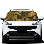 Golden Orchid Pattern Print Car Windshield Snow Cover