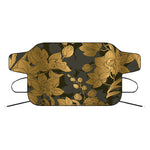 Golden Orchid Pattern Print Car Windshield Snow Cover