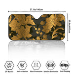 Golden Orchid Pattern Print Car Windshield Sun Shade