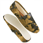 Golden Orchid Pattern Print Casual Shoes