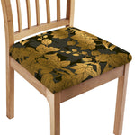 Golden Orchid Pattern Print Chair Cushion Cover