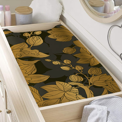 Golden Orchid Pattern Print Changing Pad Cover